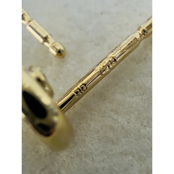 Roberto Coin Rubi & 0.08ctw Diamond Bezel 18k Yellow Gold Stud Earrings - Picture 8 of 15